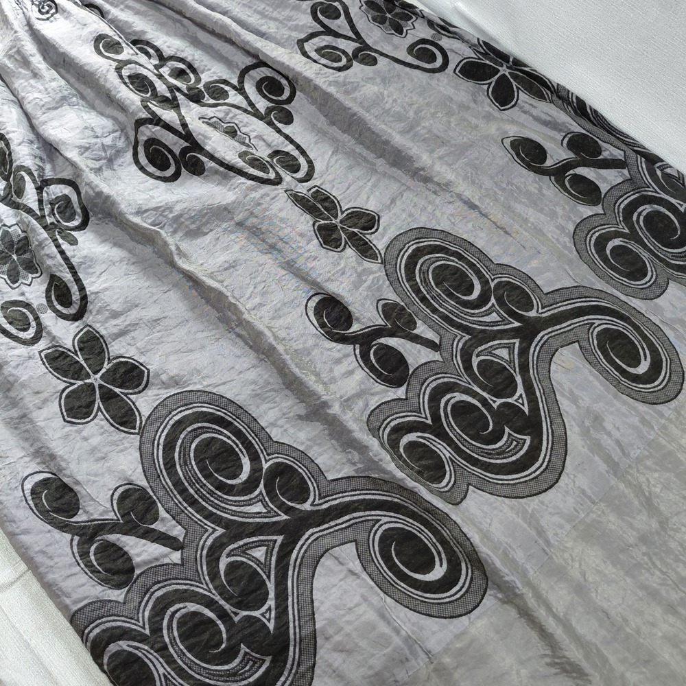 Lapis Convertible Smocked Sundress LG Black Gray Detachable Straps